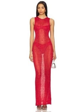 Superdown Alix Maxi Dress in Fire Red